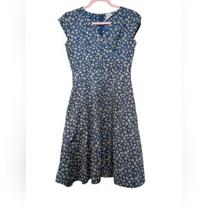 Mata Traders Floral Pocketed Fit And Flair Retro Vibe Dress Sz S